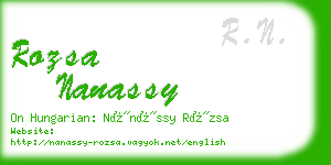 rozsa nanassy business card